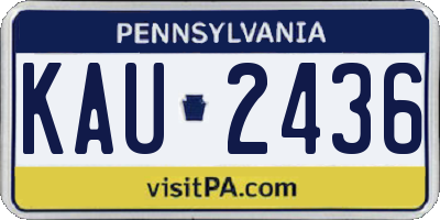 PA license plate KAU2436