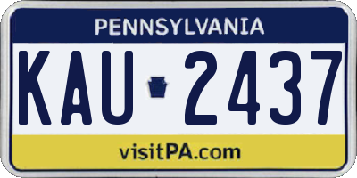 PA license plate KAU2437