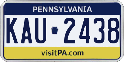 PA license plate KAU2438