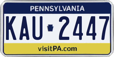 PA license plate KAU2447