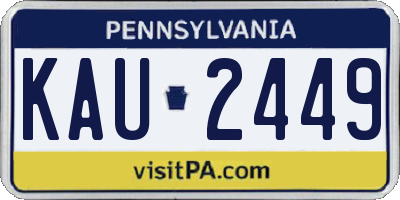 PA license plate KAU2449