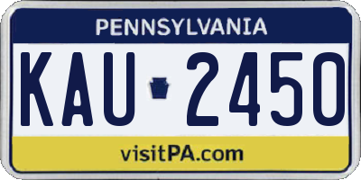 PA license plate KAU2450