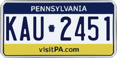 PA license plate KAU2451