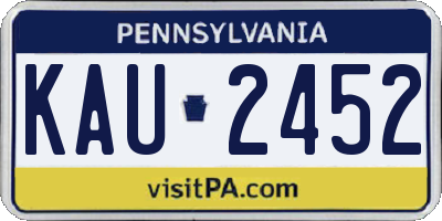 PA license plate KAU2452