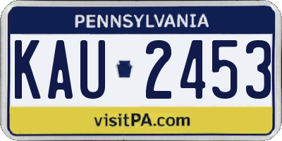 PA license plate KAU2453