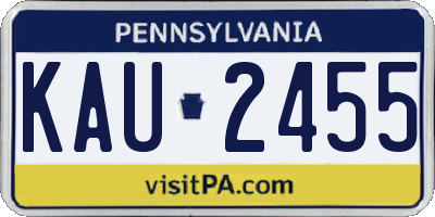 PA license plate KAU2455