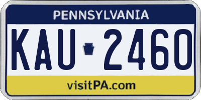 PA license plate KAU2460