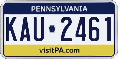 PA license plate KAU2461