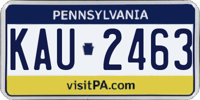 PA license plate KAU2463