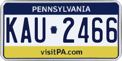 PA license plate KAU2466