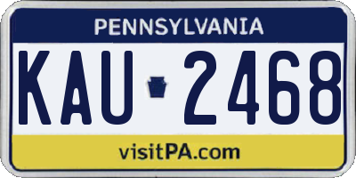 PA license plate KAU2468