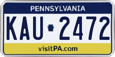 PA license plate KAU2472
