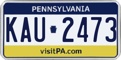 PA license plate KAU2473