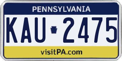 PA license plate KAU2475