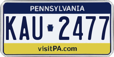 PA license plate KAU2477