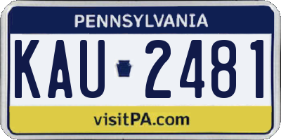 PA license plate KAU2481