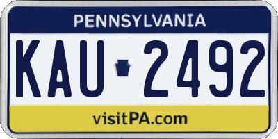 PA license plate KAU2492