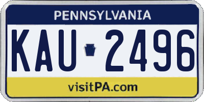 PA license plate KAU2496