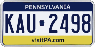 PA license plate KAU2498
