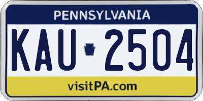 PA license plate KAU2504