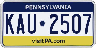 PA license plate KAU2507