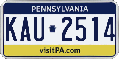 PA license plate KAU2514