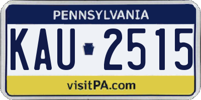 PA license plate KAU2515