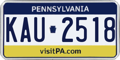 PA license plate KAU2518