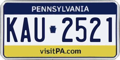 PA license plate KAU2521