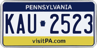 PA license plate KAU2523