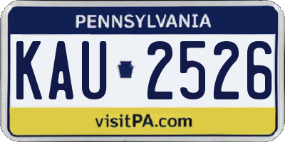 PA license plate KAU2526