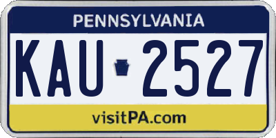 PA license plate KAU2527