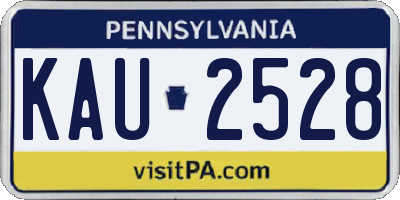 PA license plate KAU2528
