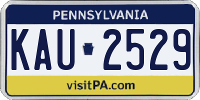 PA license plate KAU2529