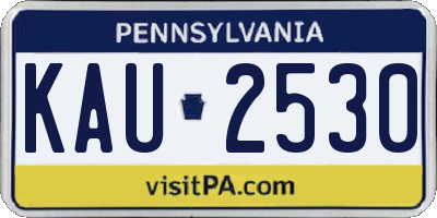 PA license plate KAU2530