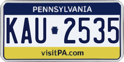 PA license plate KAU2535