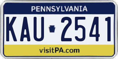PA license plate KAU2541