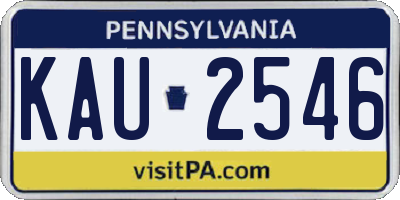 PA license plate KAU2546