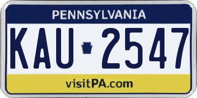 PA license plate KAU2547