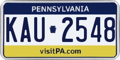 PA license plate KAU2548