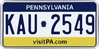 PA license plate KAU2549