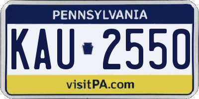 PA license plate KAU2550