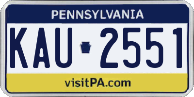 PA license plate KAU2551