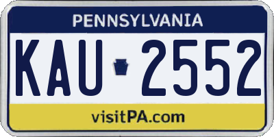 PA license plate KAU2552