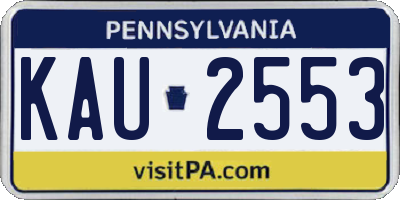 PA license plate KAU2553