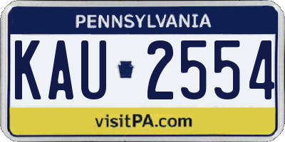 PA license plate KAU2554