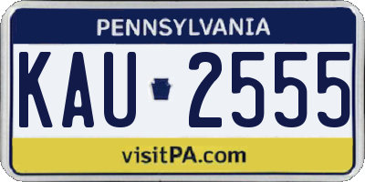 PA license plate KAU2555