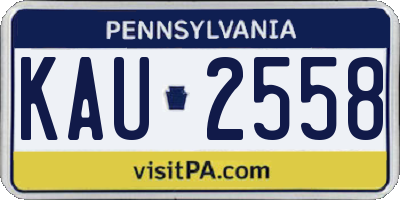 PA license plate KAU2558