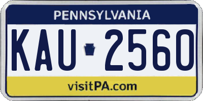 PA license plate KAU2560