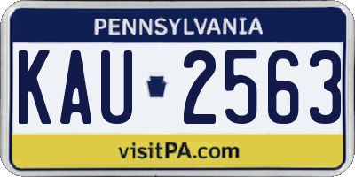 PA license plate KAU2563